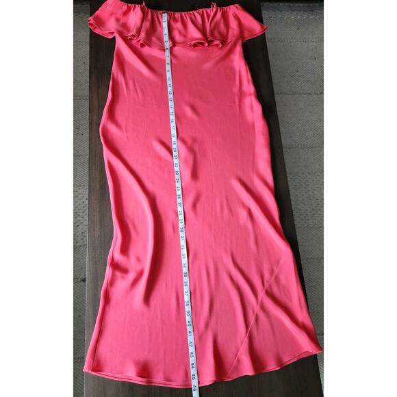 J.Crew ruffle slip sheath silk Pink Coral dress Spaghetti Straps Size 6 - Picture 8 of 10